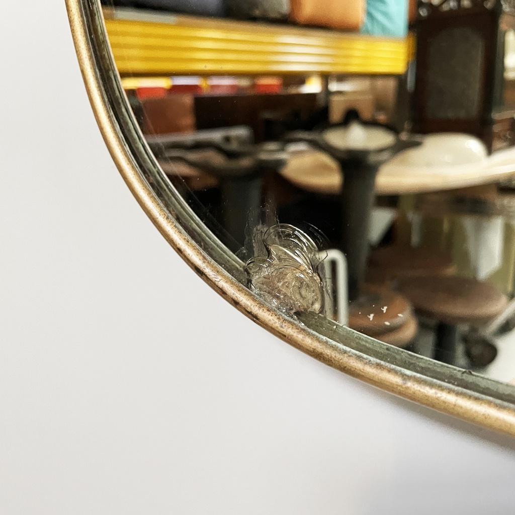 Specchio da parete in ottone, 1950 ca. 