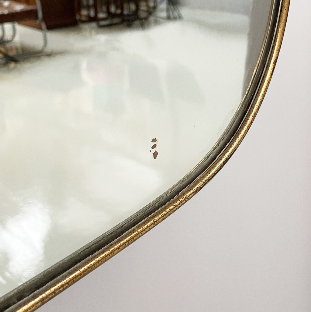 Specchio da parete in ottone, 1950 ca. 