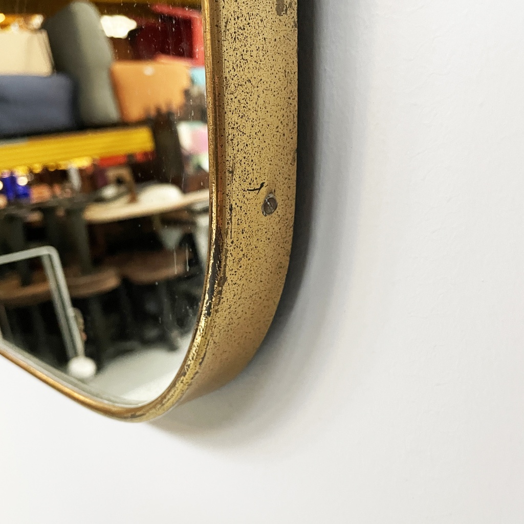 Specchio da parete in ottone, 1950 ca. 