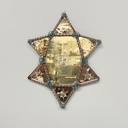 Specchio da parete con decorazioni in vetro, 1980 ca.