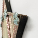 Specchio da parete con decorazioni in vetro, 1980 ca.