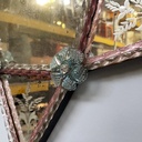 Specchio da parete con decorazioni in vetro, 1980 ca.