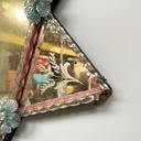 Specchio da parete con decorazioni in vetro, 1980 ca.