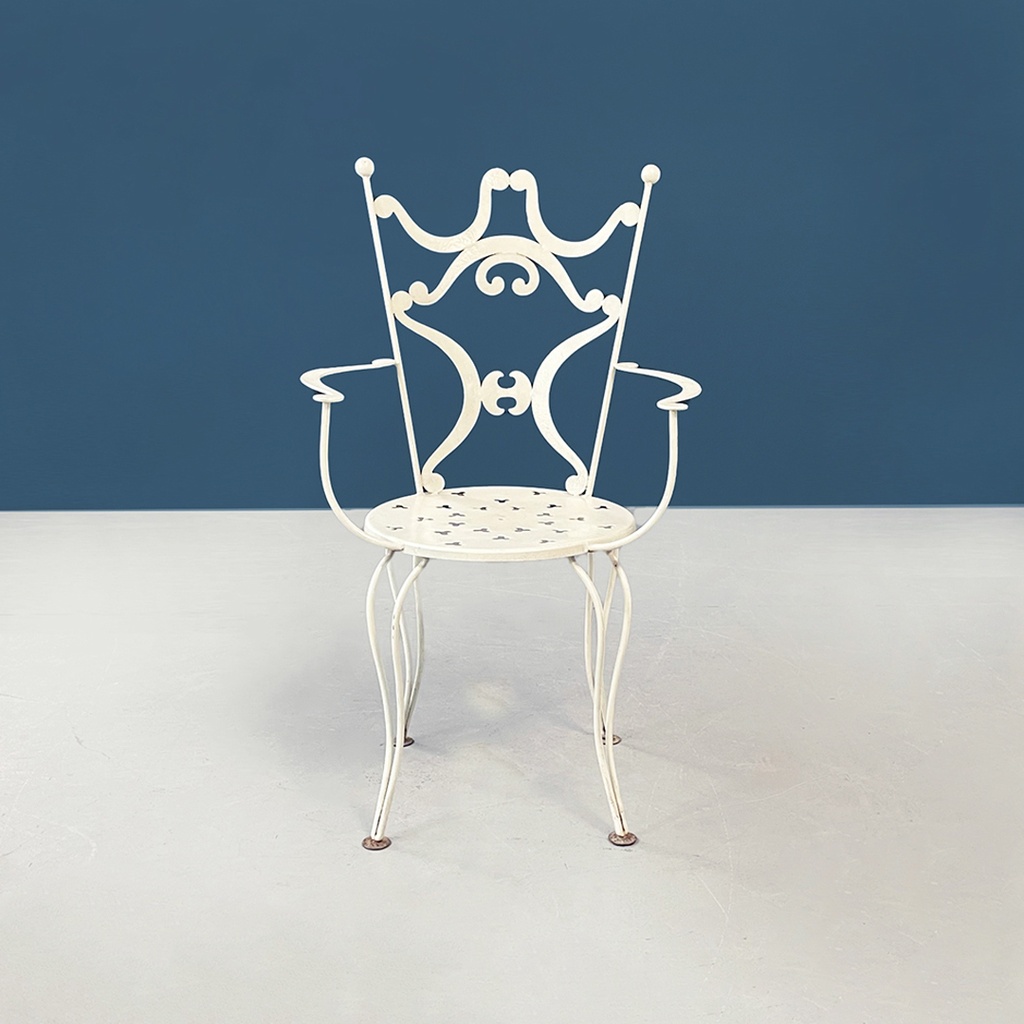 Sedie da giardino in ferro bianco, 1960 ca.