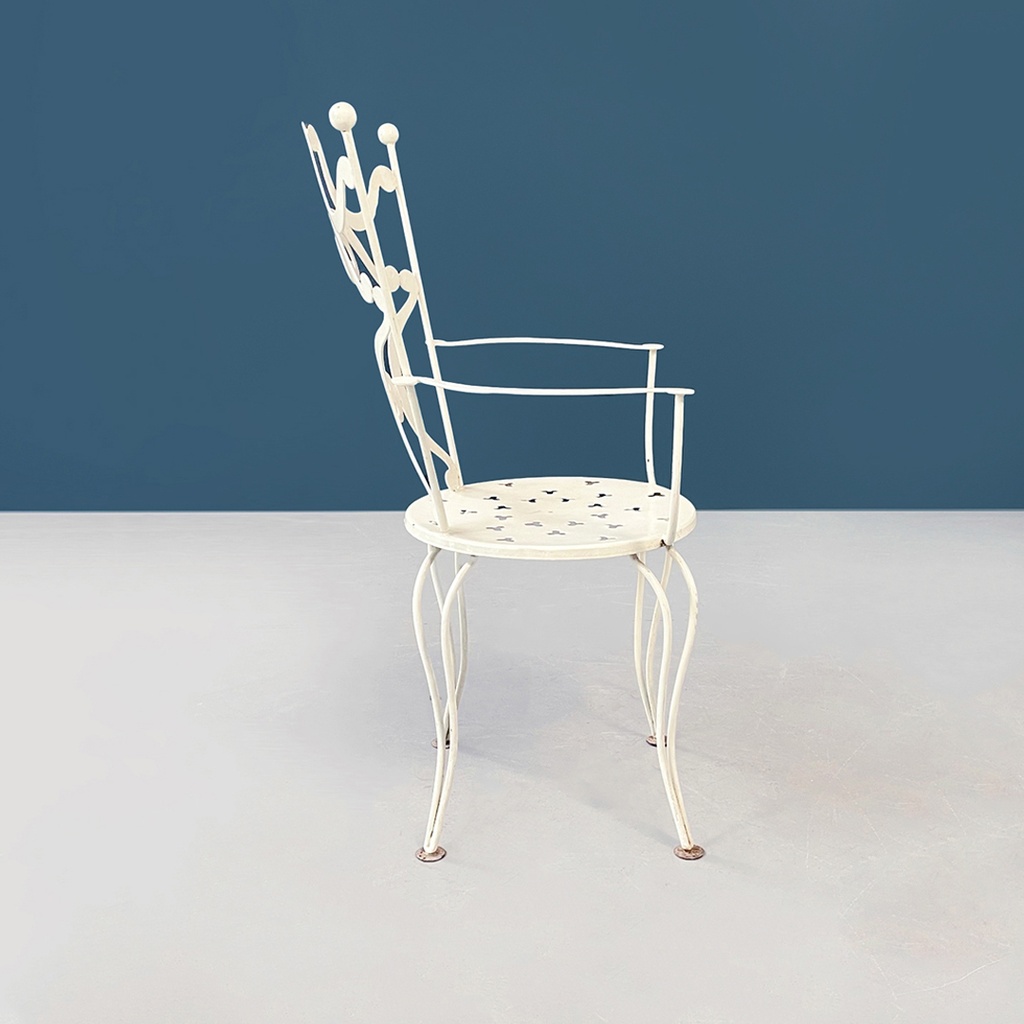 Sedie da giardino in ferro bianco, 1960 ca.