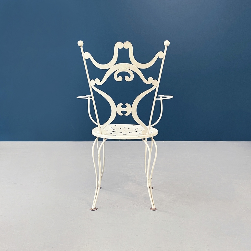 Sedie da giardino in ferro bianco, 1960 ca.