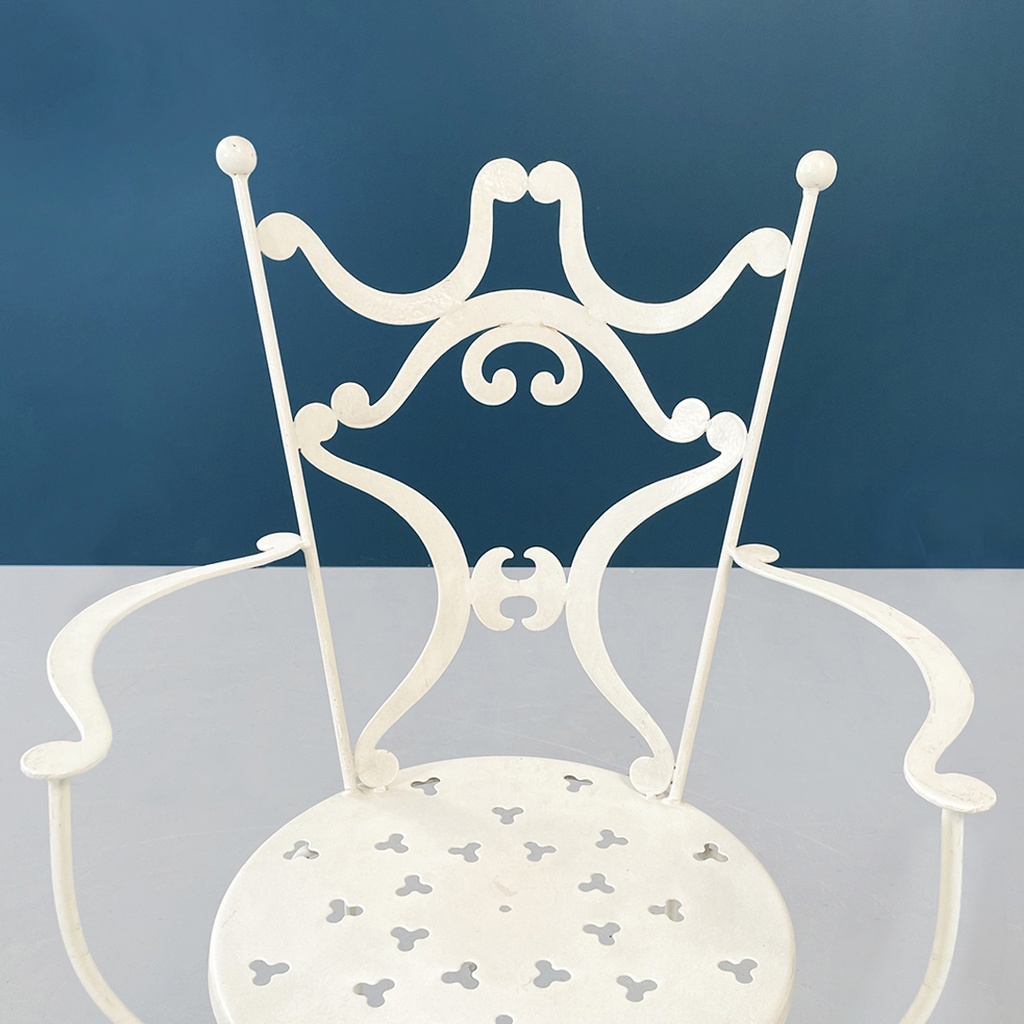 Sedie da giardino in ferro bianco, 1960 ca.