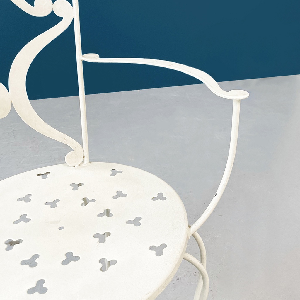 Sedie da giardino in ferro bianco, 1960 ca.