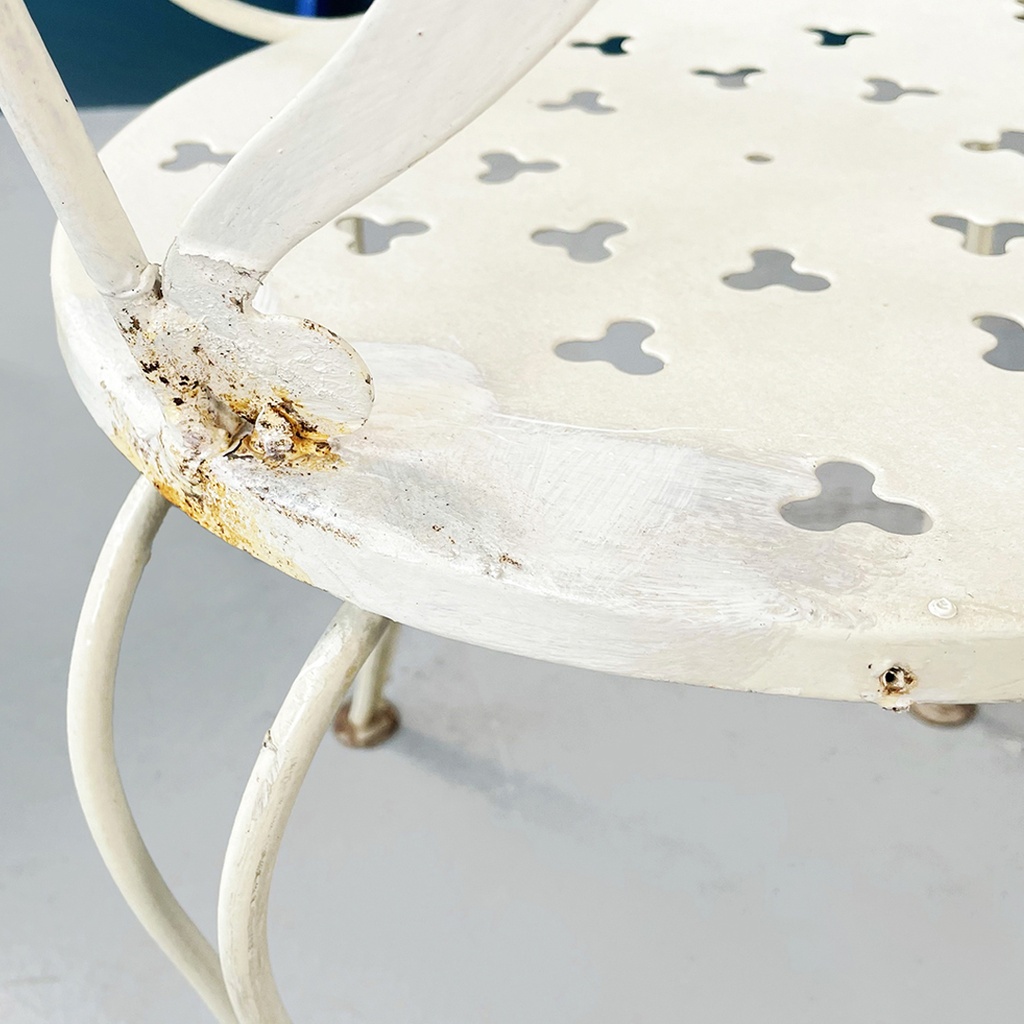 Sedie da giardino in ferro bianco, 1960 ca.