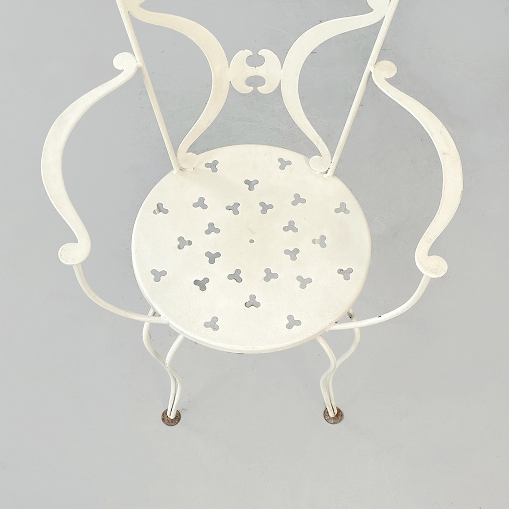 Sedie da giardino in ferro bianco, 1960 ca.