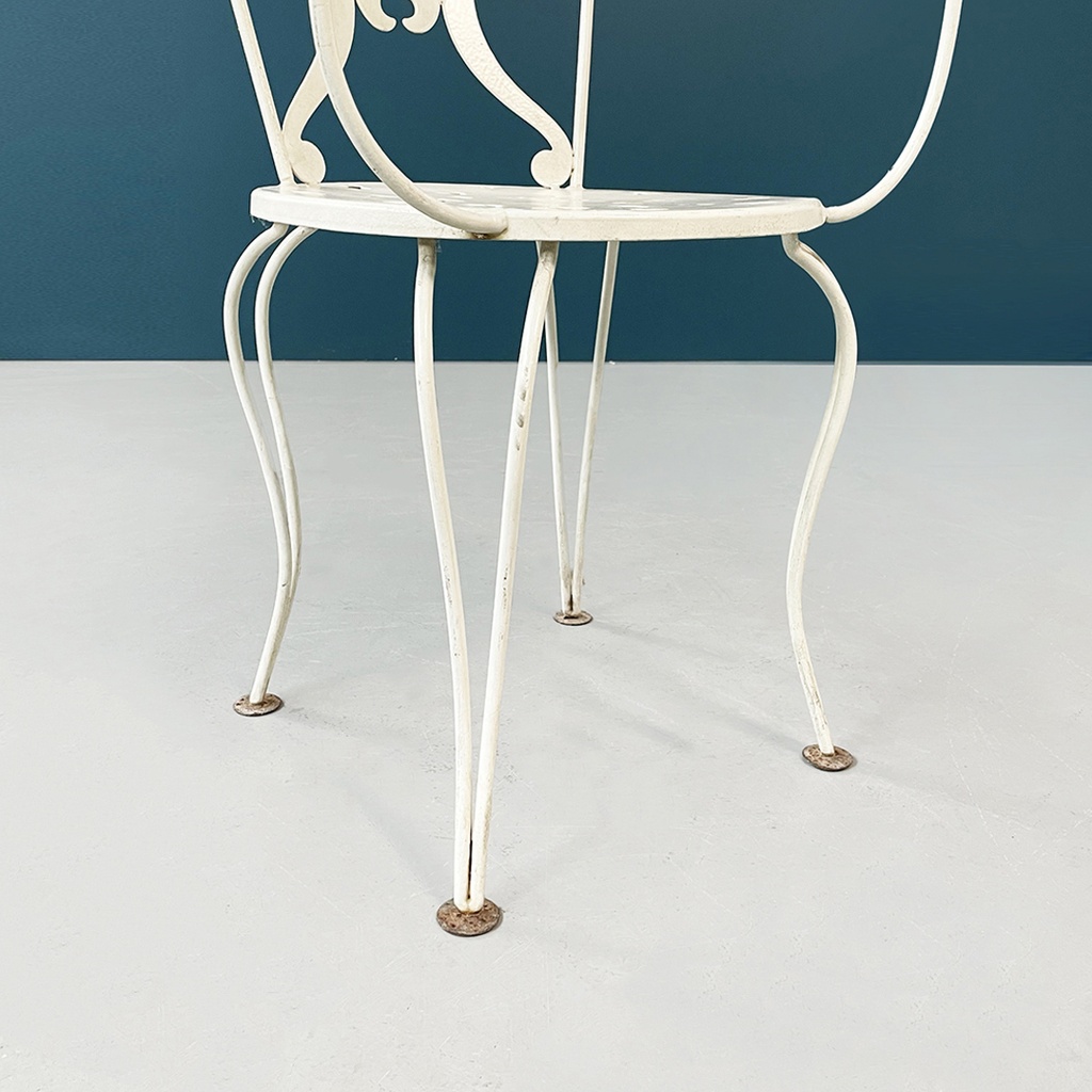 Sedie da giardino in ferro bianco, 1960 ca.