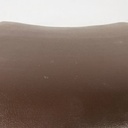 Pouf in pelle marrone e legno, 1960 ca.