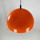 Lampadario in plastica arancione, 1970 ca.