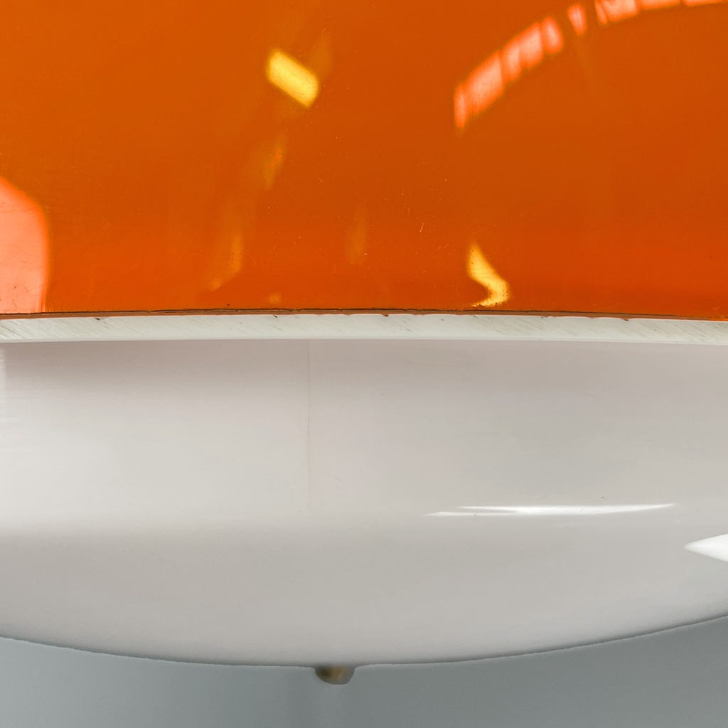 Lampadario in plastica arancione, 1970 ca.