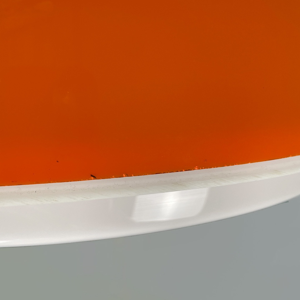 Lampadario in plastica arancione, 1970 ca.