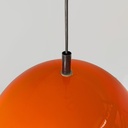 Lampadario in plastica arancione, 1970 ca.