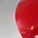 Lampadario in metallo rosso e vetro, 1970 ca.