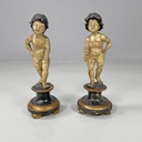 Sculture di putti in legno, fine 1800 ca.