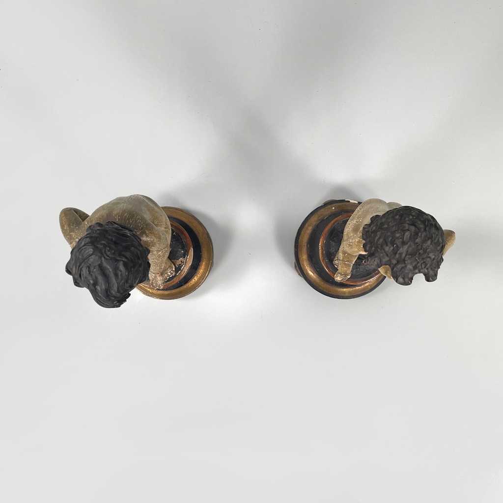 Sculture di putti in legno, fine 1800 ca.