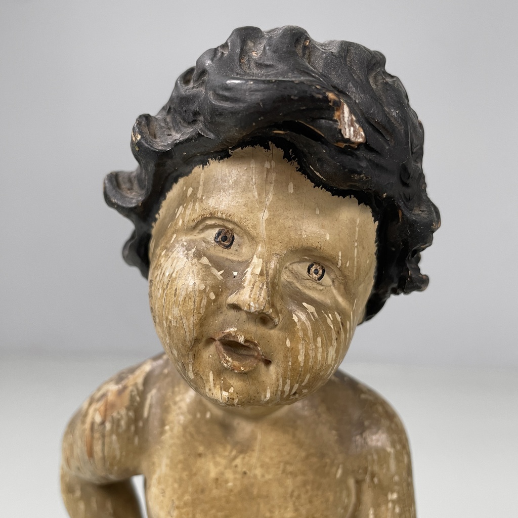 Sculture di putti in legno, fine 1800 ca.