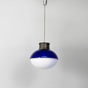 Lampadario in plexiglass blue e bianco, 1970 ca.