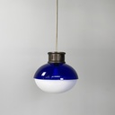 Lampadario in plexiglass blue e bianco, 1970 ca.