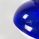 Lampadario in plexiglass blue e bianco, 1970 ca.