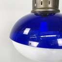 Lampadario in plexiglass blue e bianco, 1970 ca.