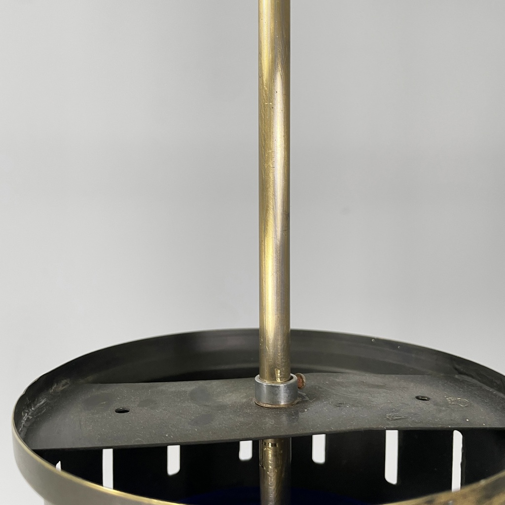 Lampadario in plexiglass blue e bianco, 1970 ca.