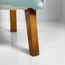 Poltrone in velluto azzurro e legno, 1950 ca.