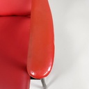 Poltrona in sky rosso e metallo nero, 1960 ca.