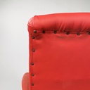 Poltrona in sky rosso e metallo nero, 1960 ca.