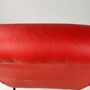 Poltrona in sky rosso e metallo nero, 1960 ca.