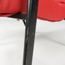 Poltrona in sky rosso e metallo nero, 1960 ca.