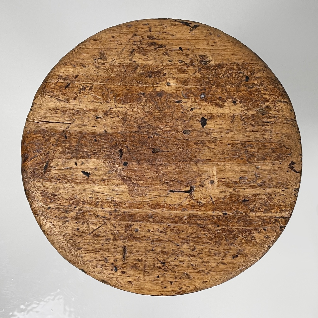 Sgabelli in legno e ghisa, 1930 ca.