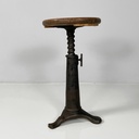 Sgabello in legno e ghisa, 1930 ca.