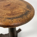 Sgabello in legno e ghisa, 1930 ca.