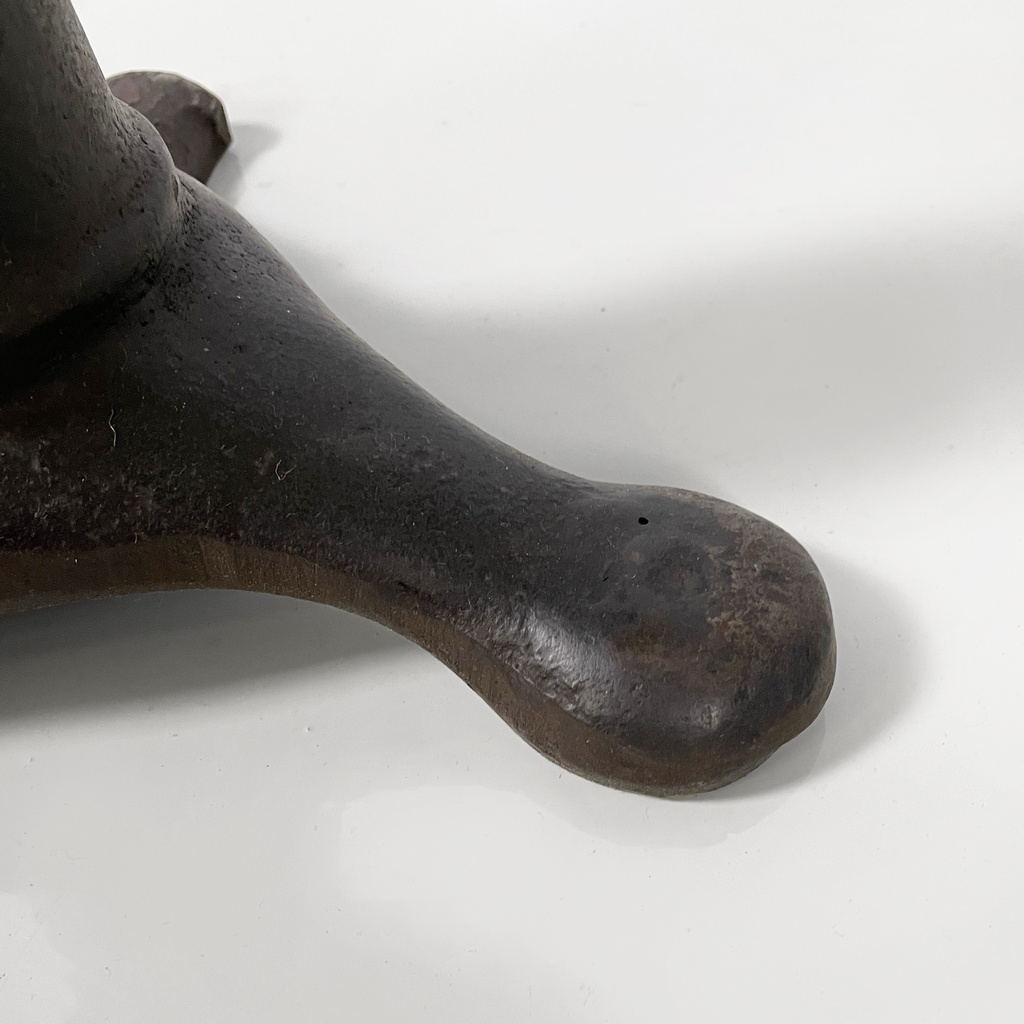 Sgabello in legno e ghisa, 1930 ca.