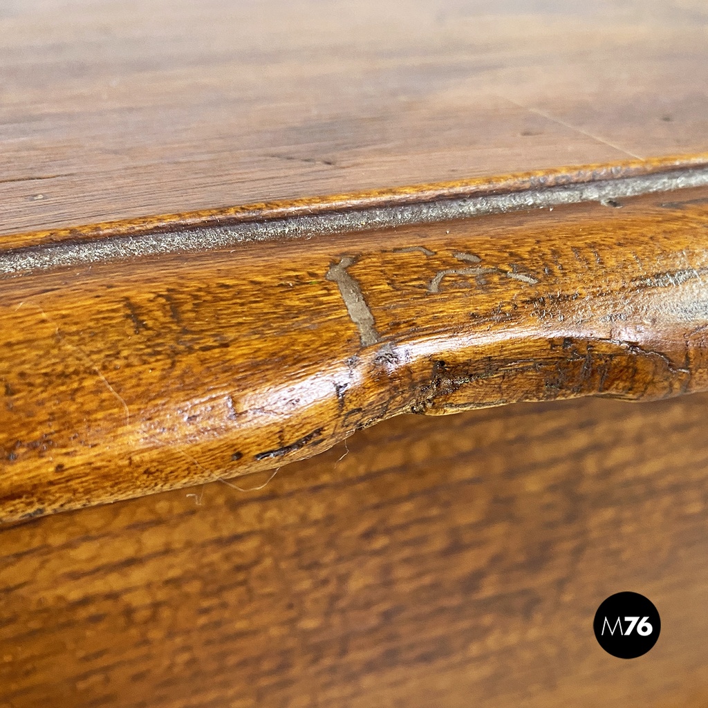 Tavolo da pranzo in legno con due cassetti, 1800 ca. 