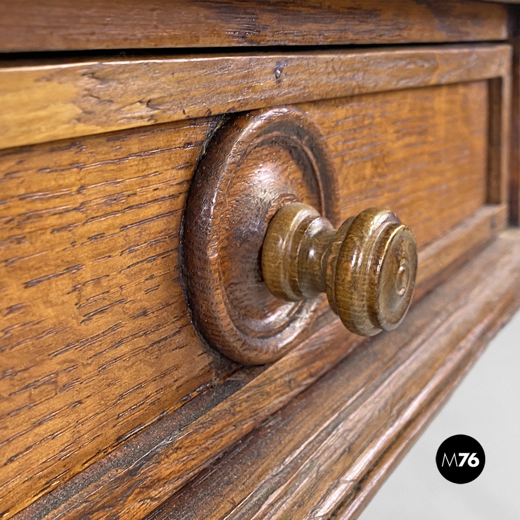 Tavolo da pranzo in legno con due cassetti, 1800 ca. 