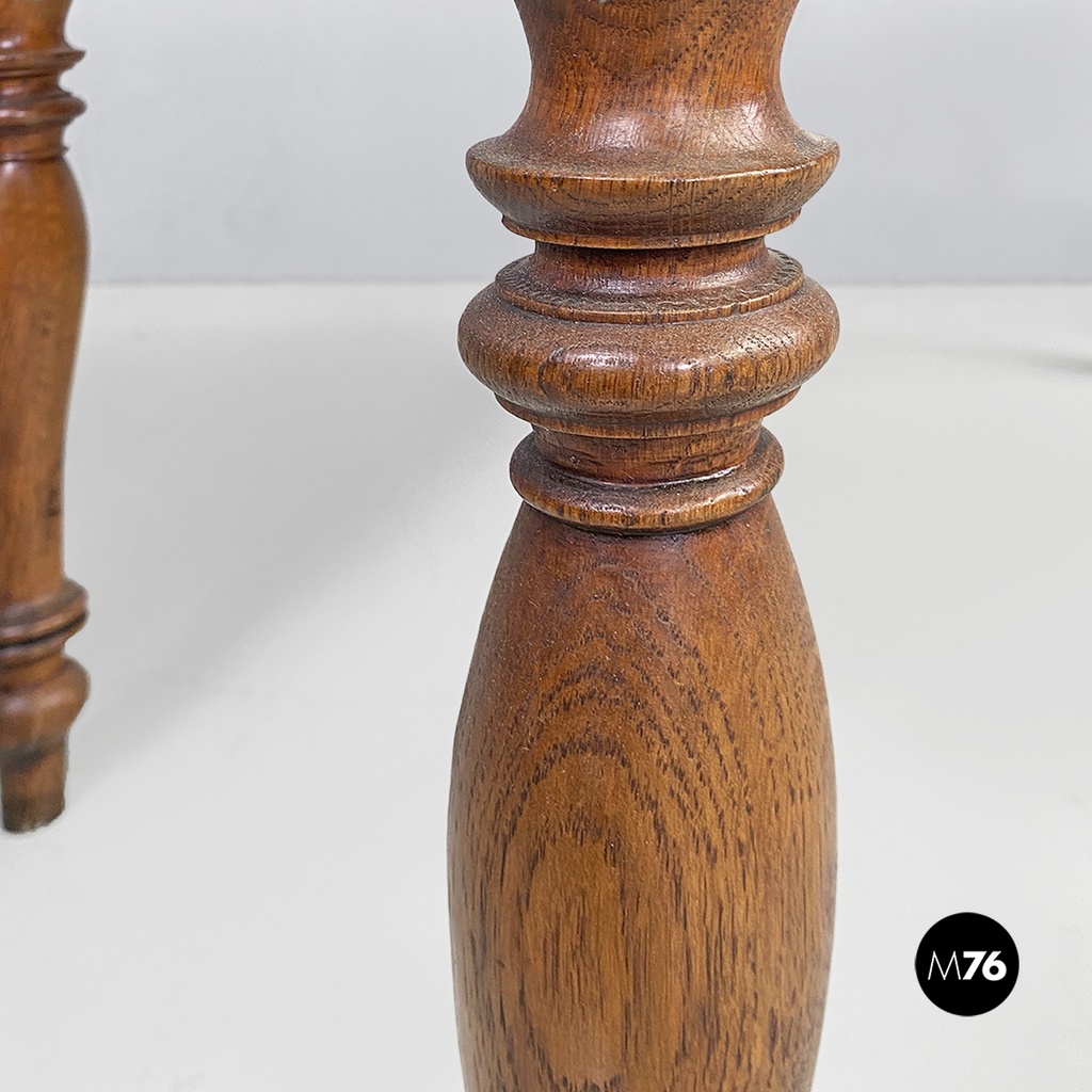 Tavolo da pranzo in legno con due cassetti, 1800 ca. 