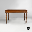 Tavolo da pranzo in legno con due cassetti, 1800 ca. 