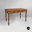 Tavolo da pranzo in legno con due cassetti, 1800 ca. 