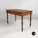 Tavolo da pranzo in legno con due cassetti, 1800 ca. 