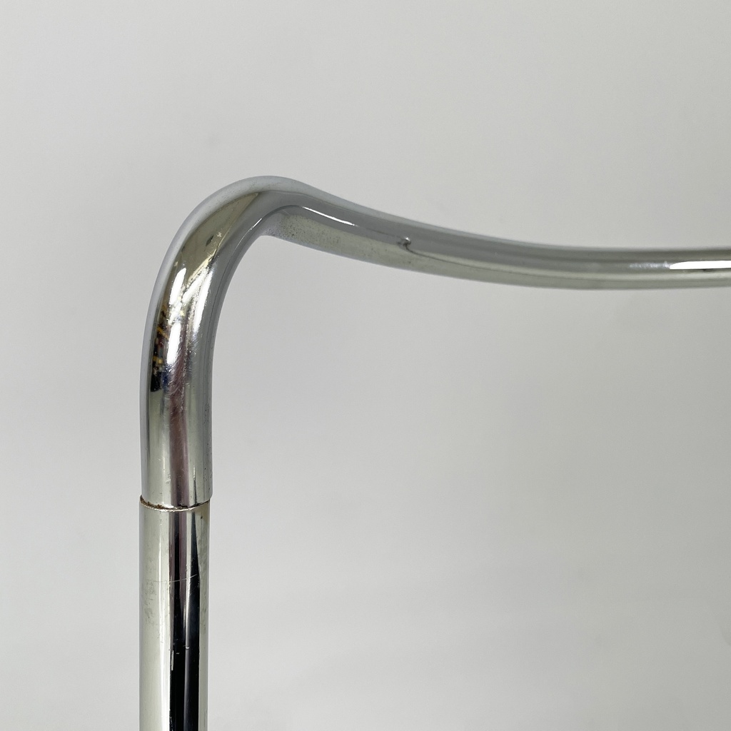 Sedie in acciaio e pelle nera, 1980 ca.