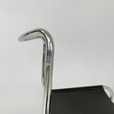 Sedie in acciaio e pelle nera, 1980 ca.