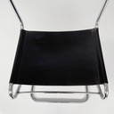 Sedie in acciaio e pelle nera, 1980 ca.