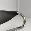 Sedie in acciaio e pelle nera, 1980 ca.