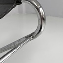 Sedie in acciaio e pelle nera, 1980 ca.