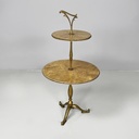 Tavolo da caffè in legno e ottone, 1960 ca.